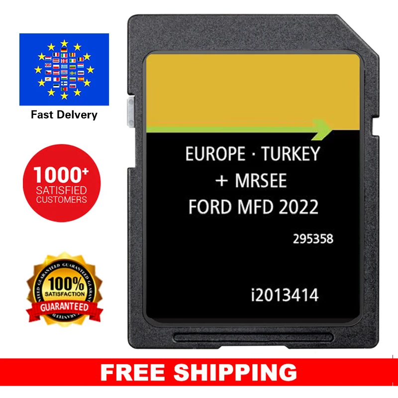 Sat Nav Update 2022 SD Card Latest MFD Navigation Europe Map for Ford Fiesta/B-Max/C-Max/Focus i2013447 with Free Antifog Flim