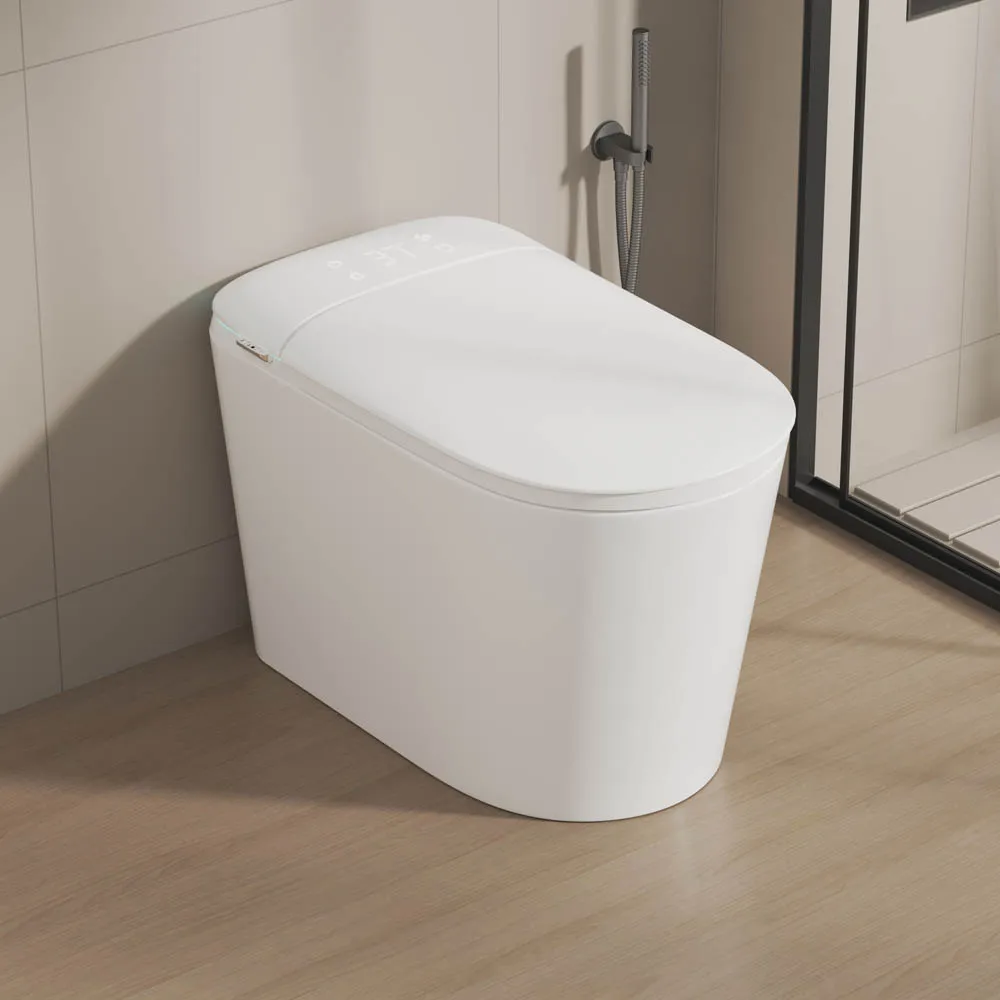 

Auto Flip Smart Toilet Seat with Constant Temperature Heating Wash Silent Flushing Toilets with Bidets Set Bathroom Accessories