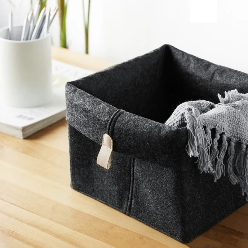 6Pcs Storage Cubes Felt Fabric Cube Storage Bins Collapsible Storage Bins With Hanging Ring Foldable Cube Baskets Durable