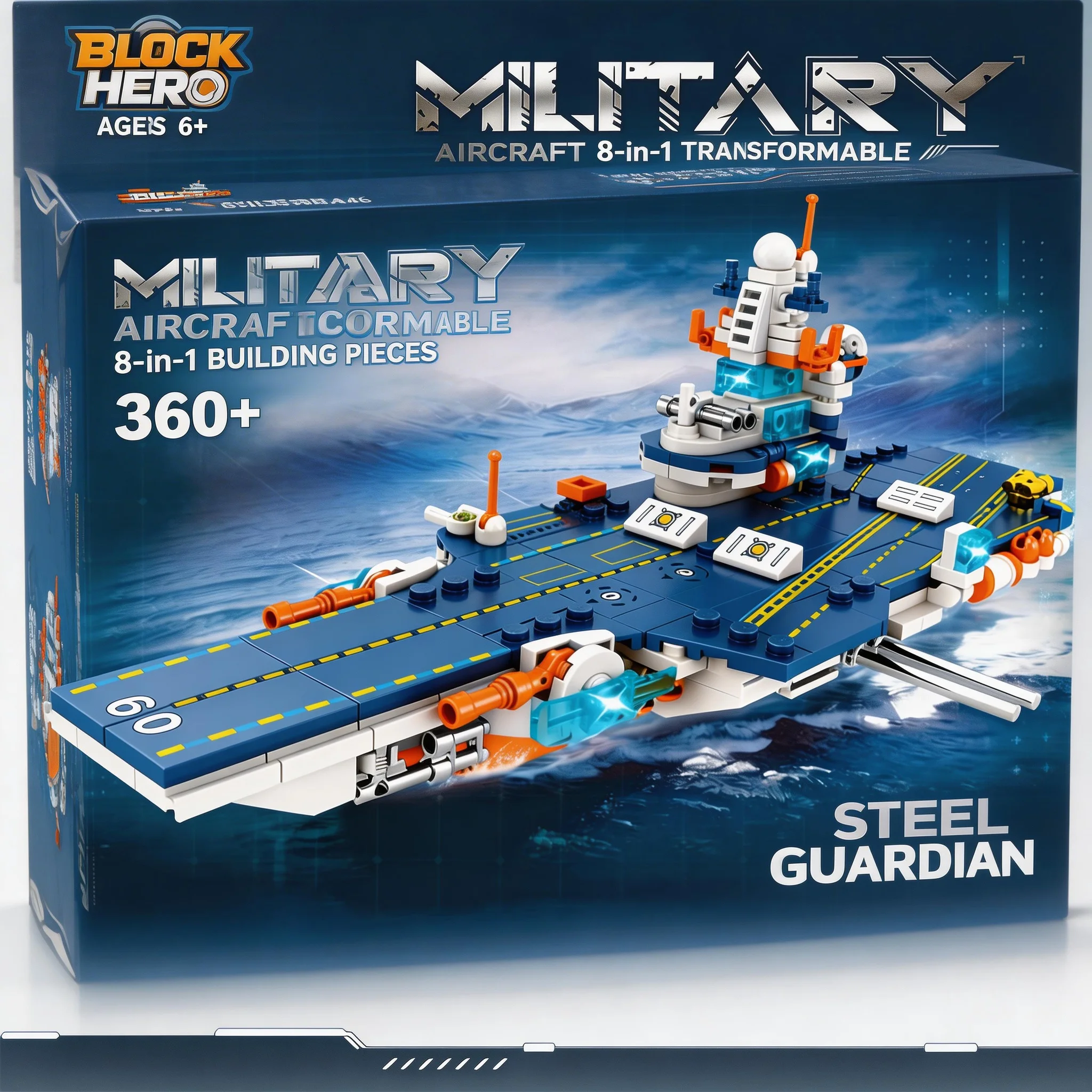 Deep-Sea Aircraft Carrier Building Blocks Set, Military Warship Model, Kids STEM Educational Toy, Ideal Holiday & Birthday Gift