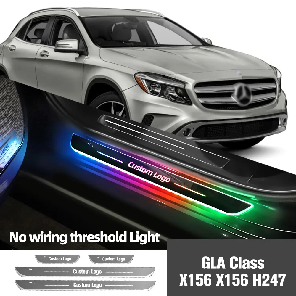 

For Mercedes Benz GLA Class X156 X156 H247 Car Door Sill Light Customized Logo LED Welcome Threshold Pedal Lamp Accessories