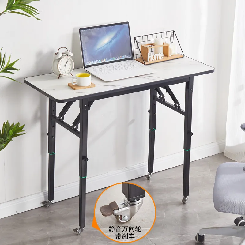 

Folding Lifting Desk Standing Workbench Removable Computer Live Push-pull Wheel Small Table