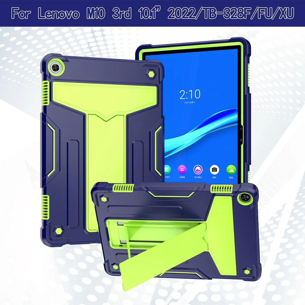 For Lenovo Tab M10 3rd Gen 10.1 Case TB-328FU TB-328XU 2022 Case Funda Shockproof Stand PC Silicone Cover For Lenovo M10 3rd