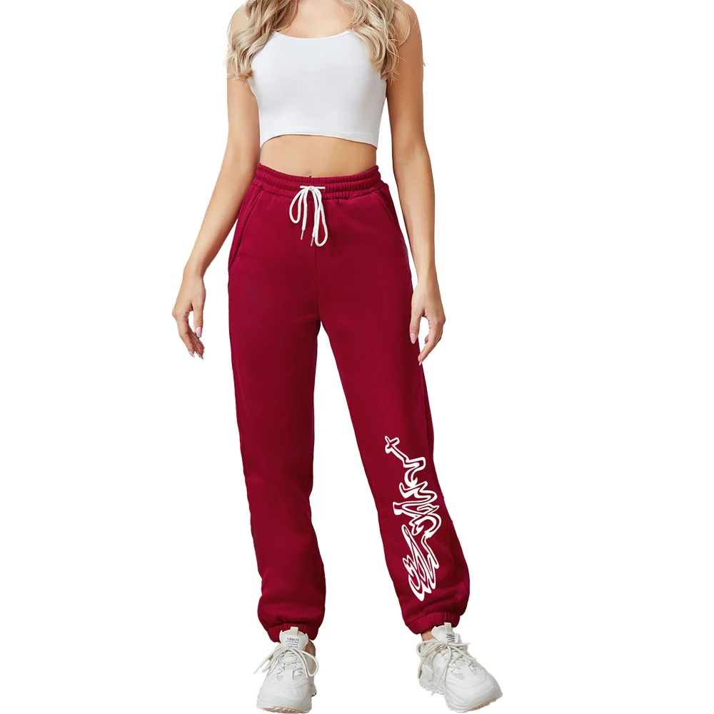 Women Spring Retro Solid Loose Drawstring Trousers Casual Joggers Baggy Wide Leg Sweatpants Mid Waist Sporty Y2k Female Clothes