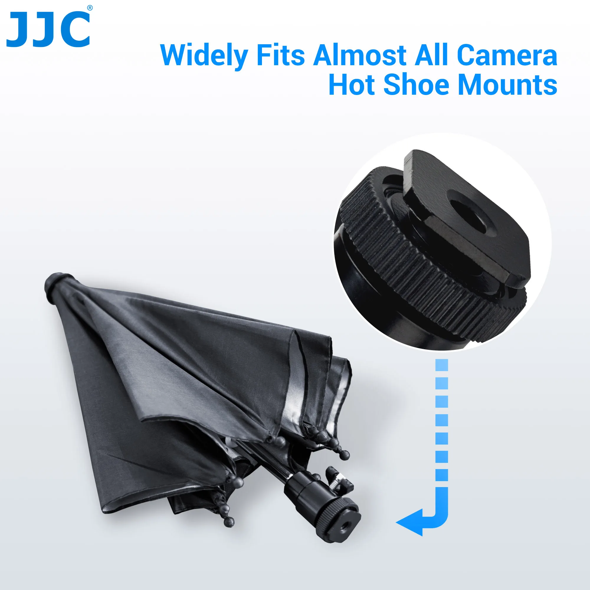 JJC Large Camera Umbrella/Sunshade Ajustable 360° Rotation Ball Head Umbrella Camera Rain Cover Protection Photography Accessory