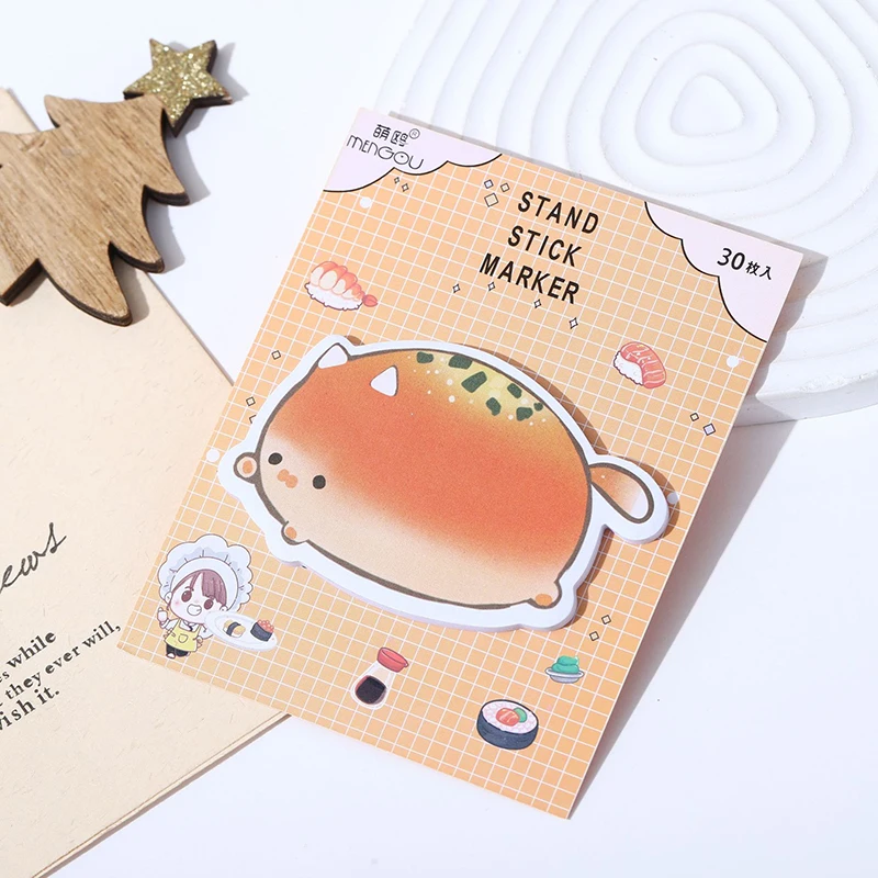 Cartoon Sticky Notes Memo Pad Creative N Times Cute Bread Shape Memo Pad Student Message Pad Kawaii School Supplies Stationeries