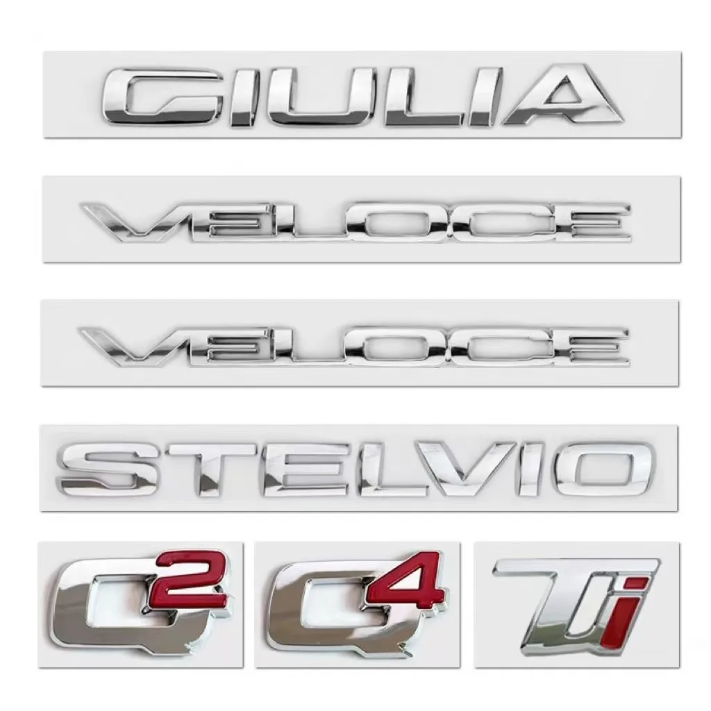 Q2 Q4 Giulia Giulietta Stelvio Veloce Ti Badge Emblem Car Stickers For Alfa Romeo Rear Boot Refit Trunk Label Logo Accessories