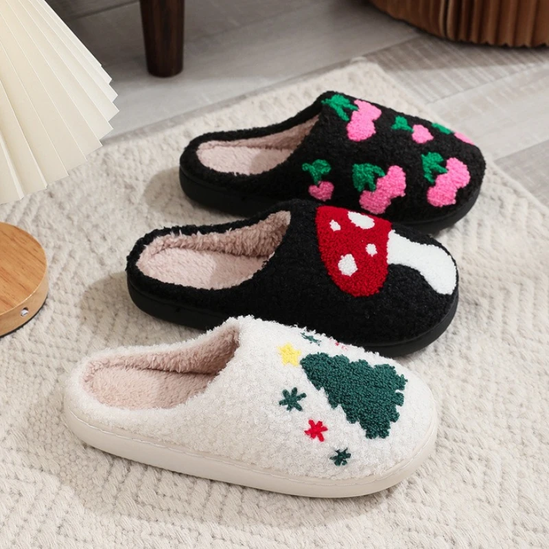 Winter Warm Plush Men Slippers Non Slip Soft Shoes Comfort Flat Heel Indoor Bedroom Couple's Slippers for Home Shoes in Autumn