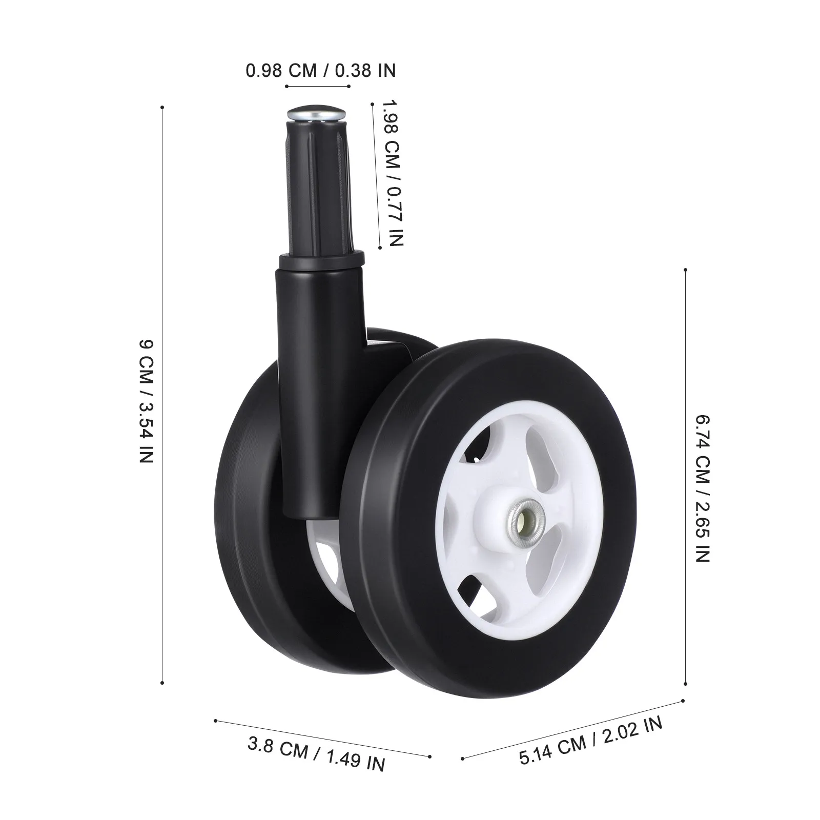 4Pcs Easy-Detach Stroller Wheel Replacement Set Quiet Swivel Caster for Babies Walker Stroller Plastic Wheel