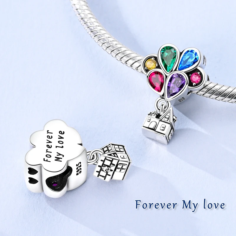 Hot Air Balloon Jigsaw SilverCharms Beads Fit Original Bracelet Bag Keychain Earring Charm Bead Pendant Diy Women Jewelry Gift