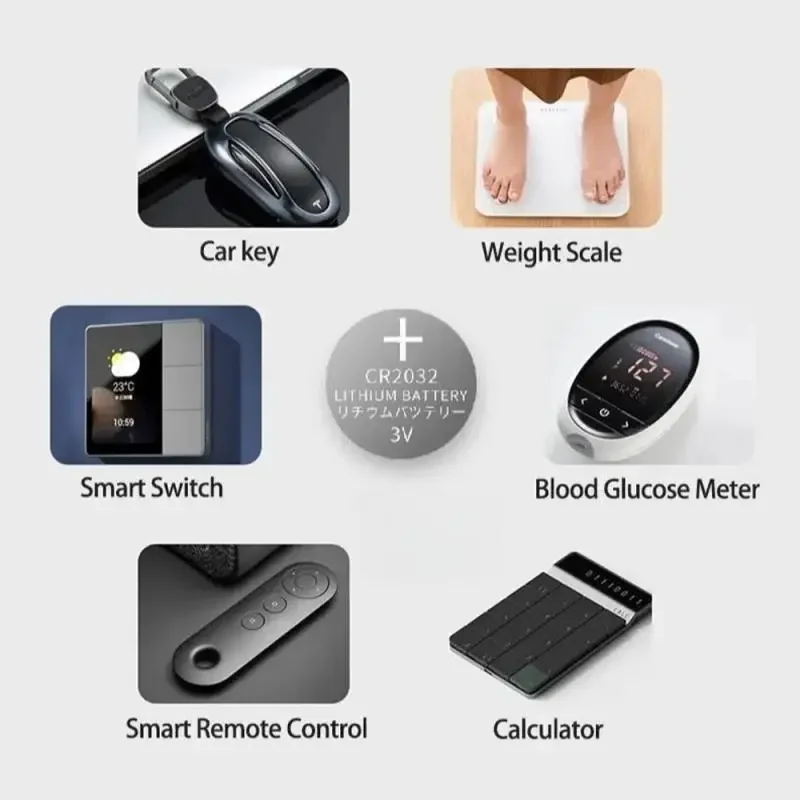 5-20PCS CR2032 CR 2032 Button Battery 3V Lithium Battery For Watch Toy Calculator Car Remote Control Button Coin Cell