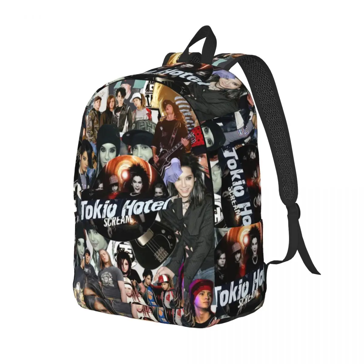 Tokio Hotel Collage Escola Bookbag, Daypack Rock Alemão para Adolescentes Estudante, Elementary High College, Leve