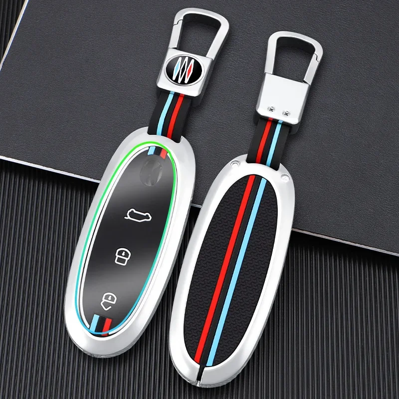 2024 Zinc Alloy+Silicone Car Key Case Cover Shell For Dongfeng NAMMI 01New Engery High Level Keychain Protective Accessories