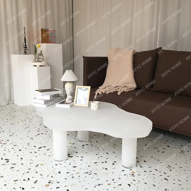 A Cloud Coffee Table Acrylic Transparent Matte Wabi Sandy Wind Simple Model Room Living Room Special-shaped Table