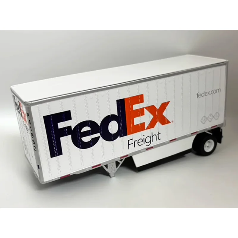 DM Diecast Scale 1/50 Fedex Shipping Logistics Tractor Semi-Trailer Container Model Alloy Material Model Display Collection