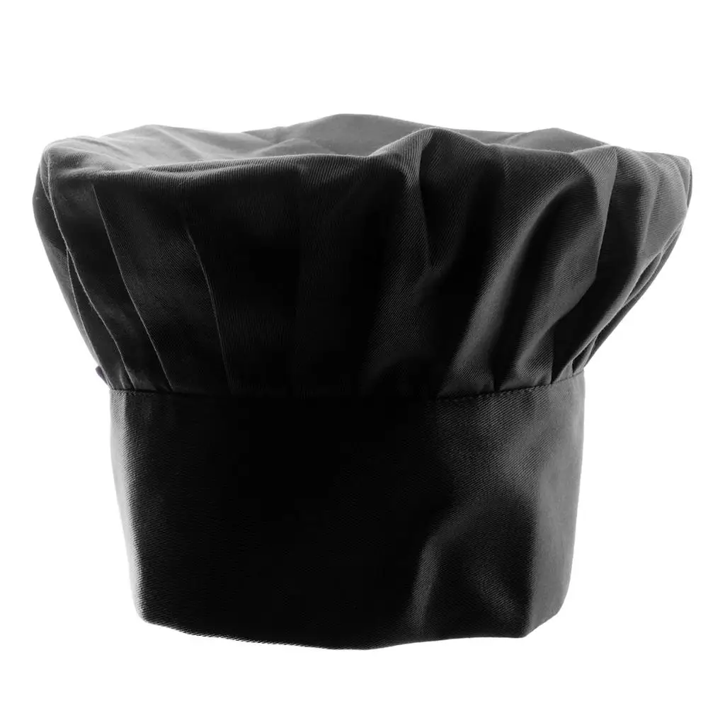 Chapeau de Chef élastique en Polyester noir, casquette de cuisine pour cuisiniers, Chef, cuisine, collège, école, Restaurant