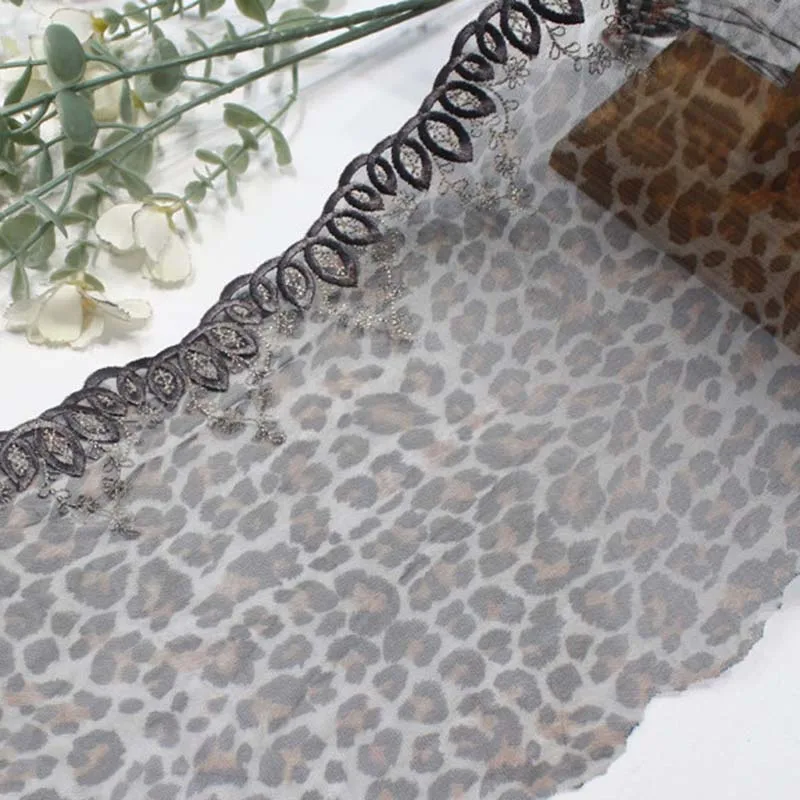 

42 ярда вышитого тюлевого кружева с леопардовым принтом, сетчатая вышивка, кружевная тесьма для женщин на День святого Валентина