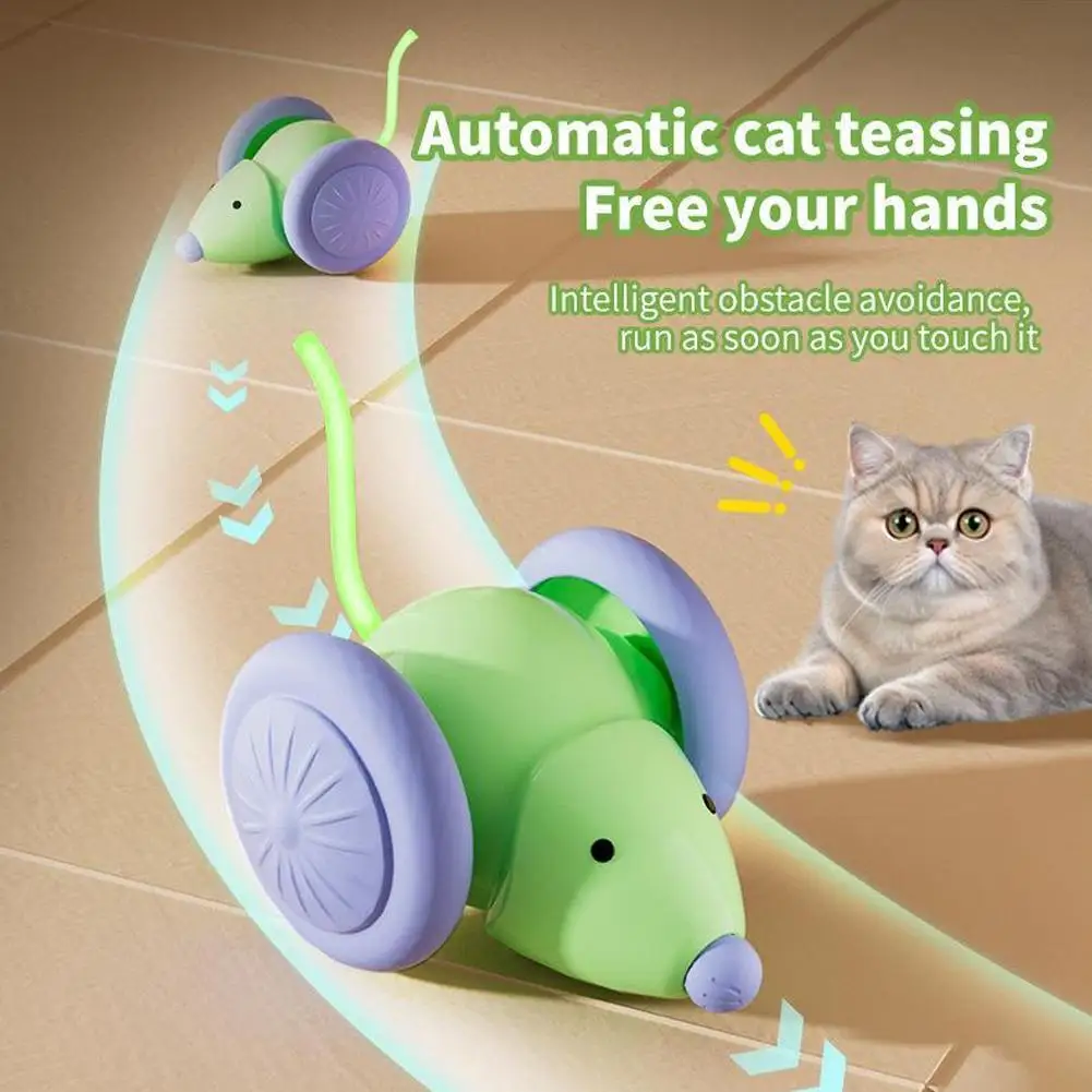 Interactive Cat Toys Electric Mouse Car Automatic Teaser Pet Toys Self-Help Boredom Reliever Indoor Cat Interactive Smart Toys