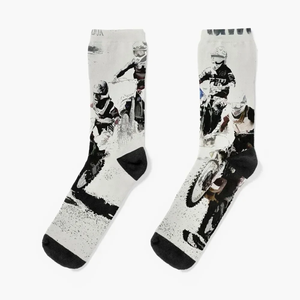 

The Race is On- Motocross Racers Socks gift aesthetic Socks Ladies Men's