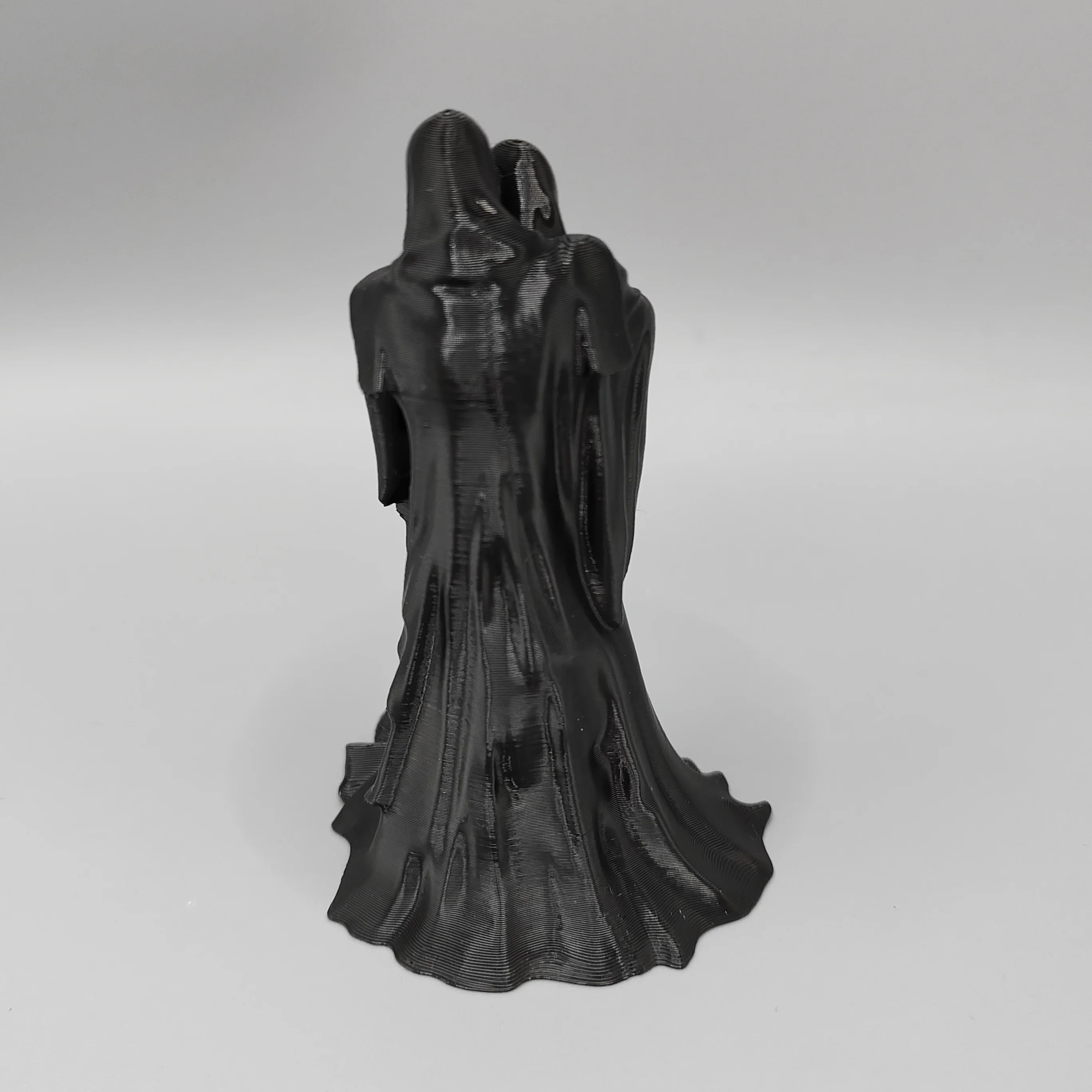 Shadow Embrace Faceless Traveler Sculpture, Niche Sad Gothic Tabletop Decoration