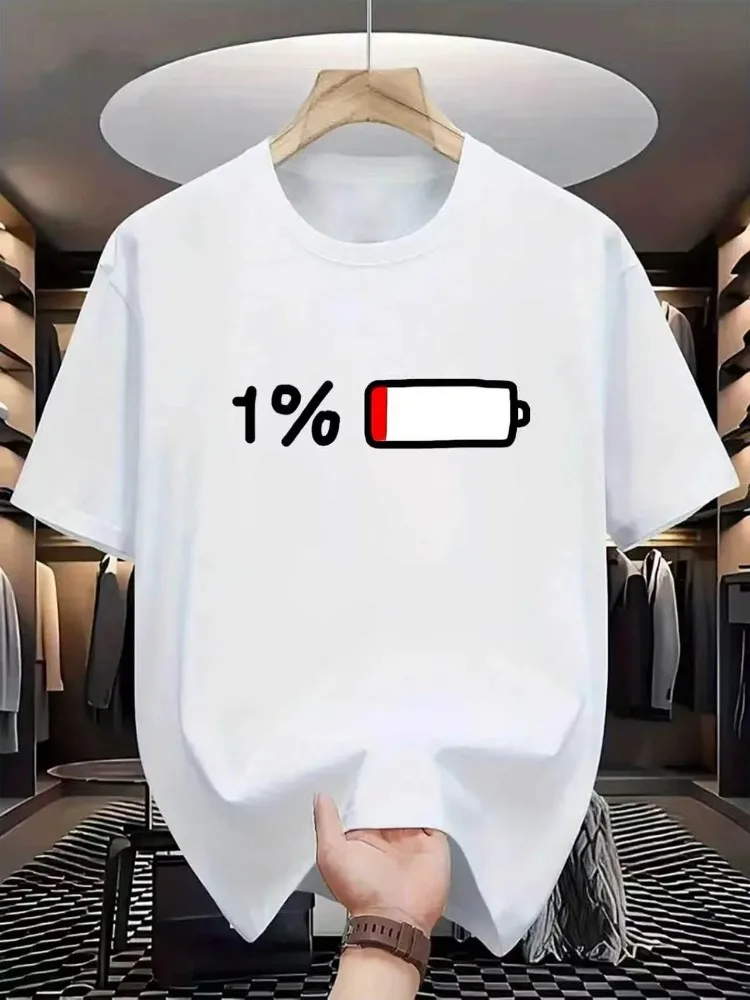 Men's New Comfortable and Breathable Round Neck Summer Fashion T-shirt with Parisian Letter Print Pattern Outdoor Casual Top