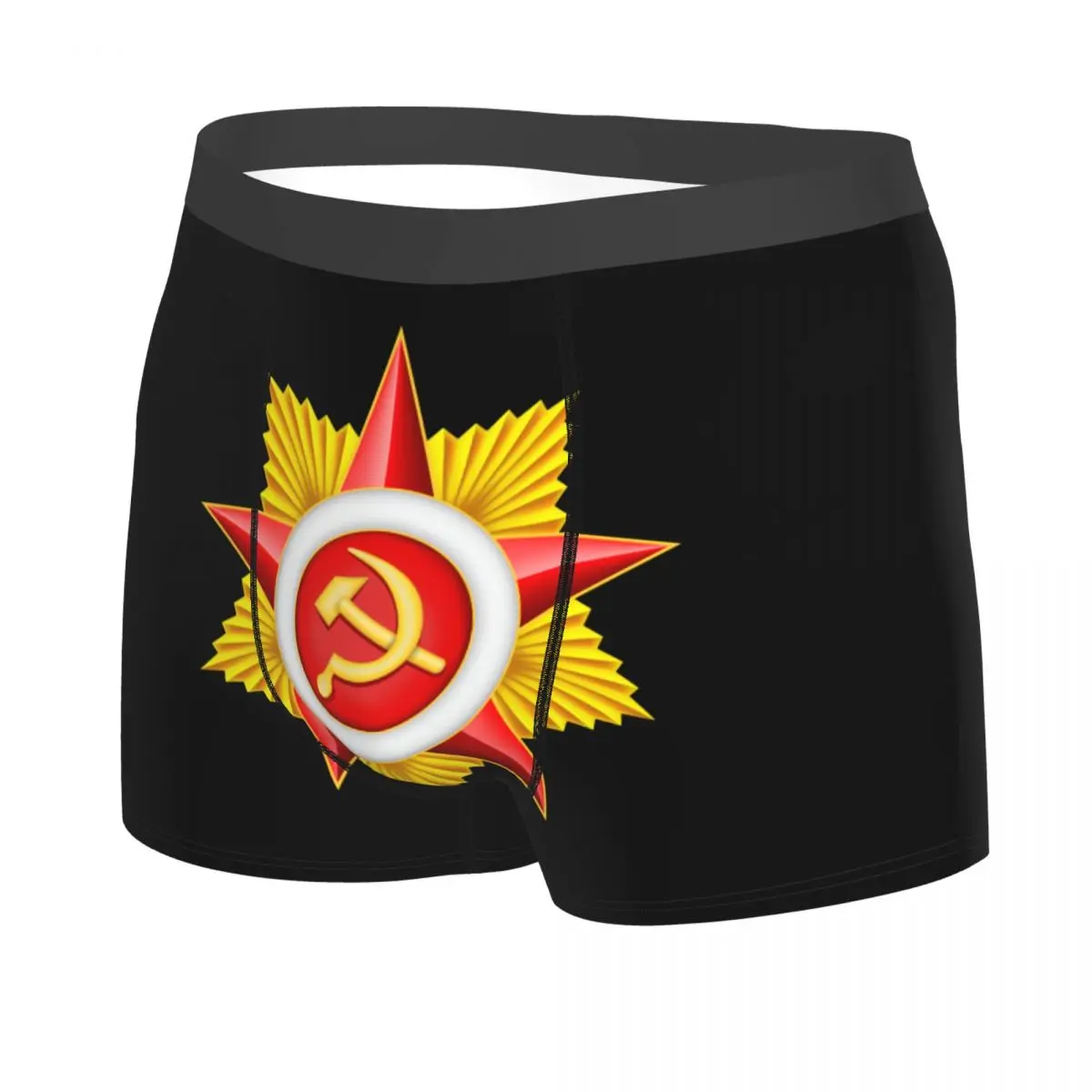 Custom Red Srar Soviet Union Underwear Male Russian CCCP USSR Socialist Flag Boxer Shorts Panties Briefs Breathable Underpants