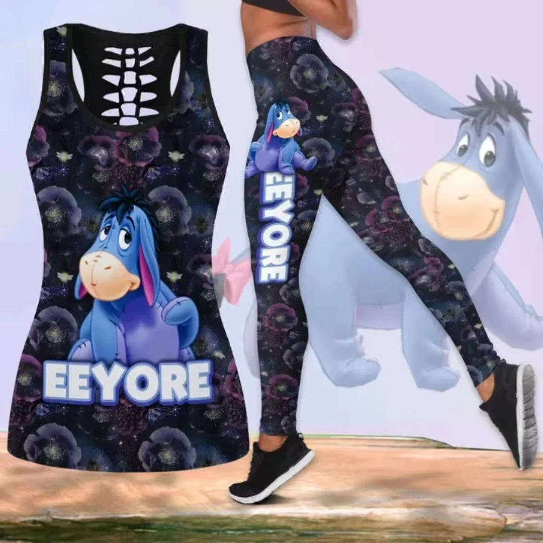 Disney Eeyore Dames Holle Vest Leggings Yoga Pak Fitness Leggings Sportpak Winnie The Pooh Tank Top Legging Set