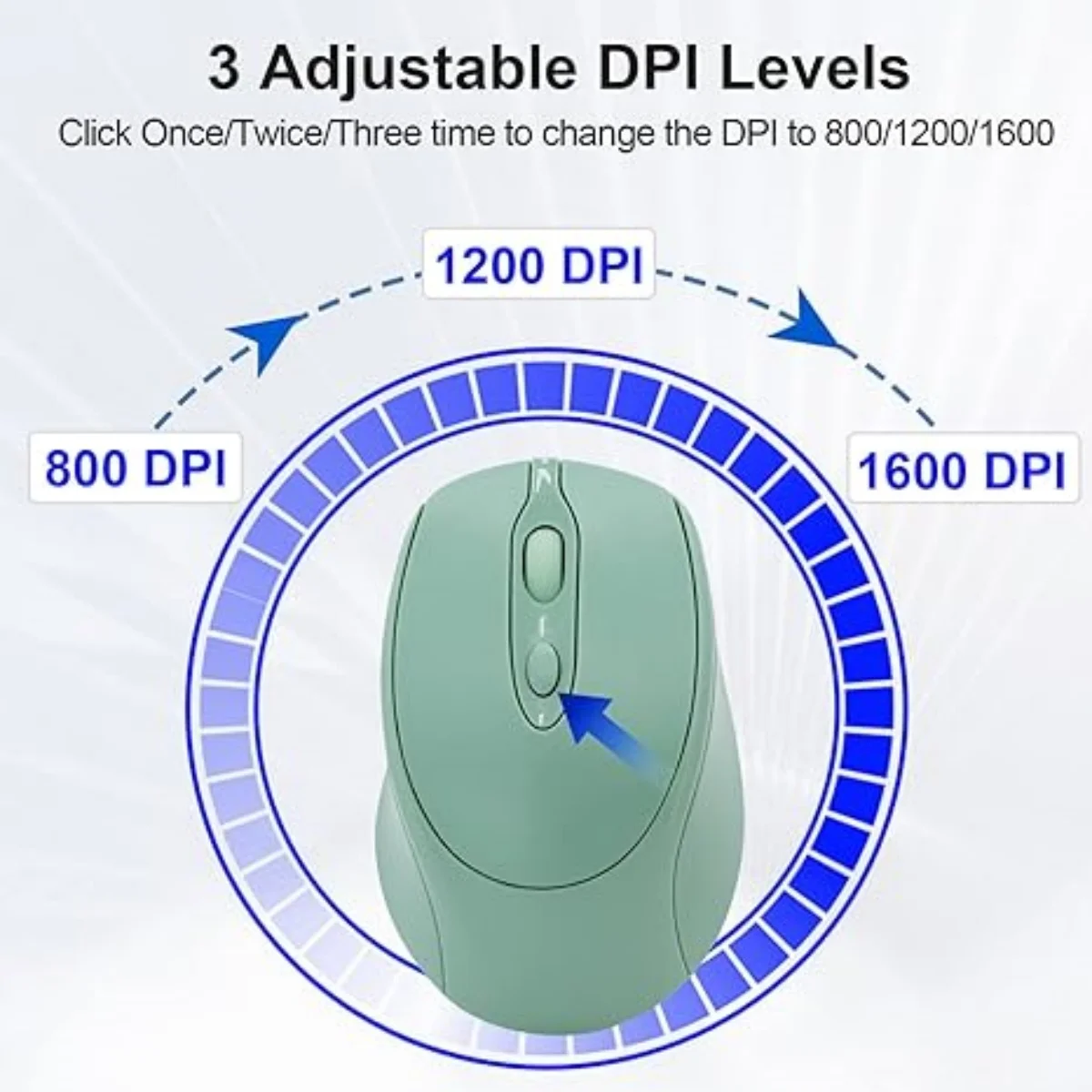 ماوس لاسلكي متوافق مع بلوتوث 2.4G+ - صامت قابل لإعادة الشحن، قبضة مريحة مضادة للانزلاق، عمر 10 أمتار للدراسة المكتبية #6