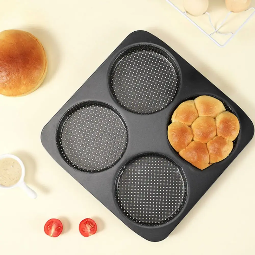 

Baking Tool 4/9/12 Hole Hamburger Bun Pan Non-Stick Carbon Steel Hamburger Bread Mold Reusable Baking Pan Fast Food Restaurants