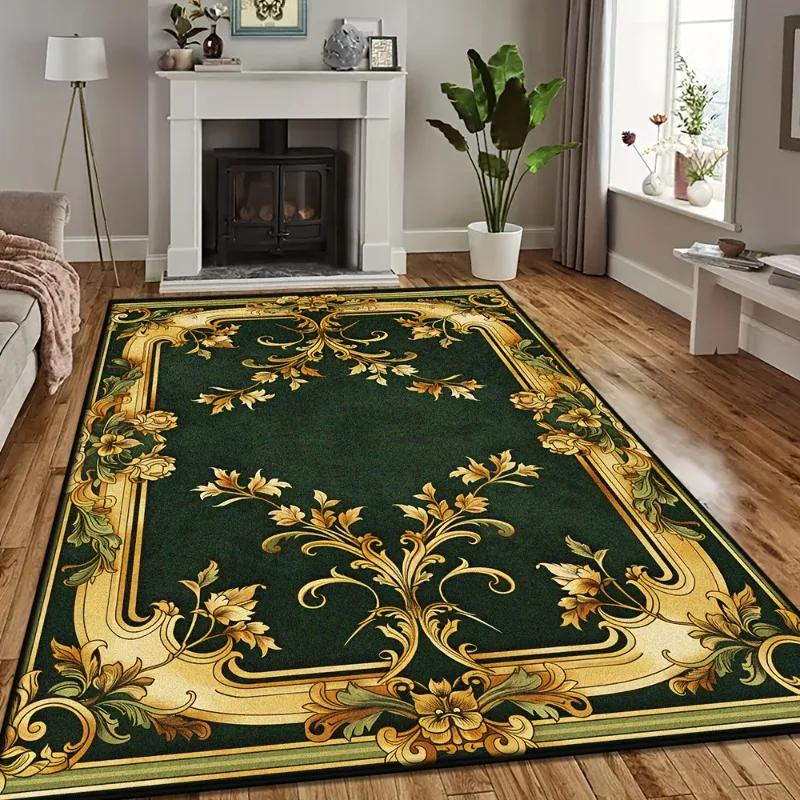 Golden Mandala Vintage Area Rug Exquisite Home Floor Carpet for Living Room Entryway Apartment Indoor Styling for Christmas