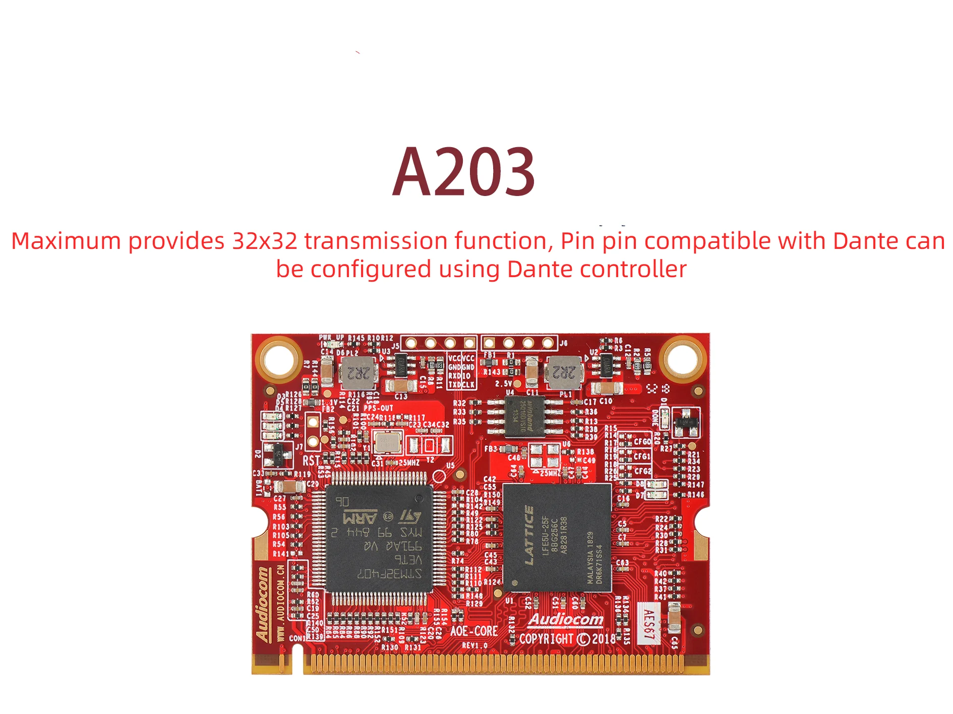 

Dante AES67 Audio Network Transmission Interface Module 32X32 A203