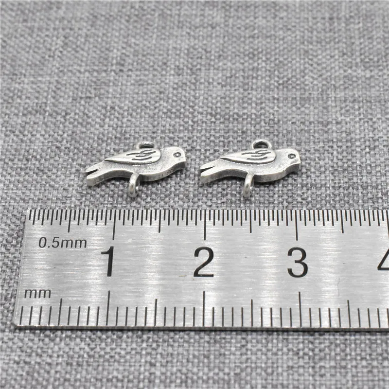 2 Pieces Double Sided Bird Connector Charms in 925 Sterling Silver for Bracelet and Necklace Making