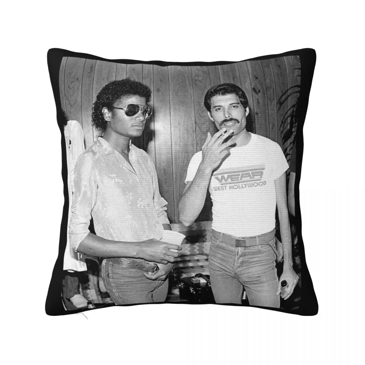 Rare Black Mug Michael Jackson And Freddie Mercury Women Men Geek Punk Hip-Hop Cotton Pillow Case