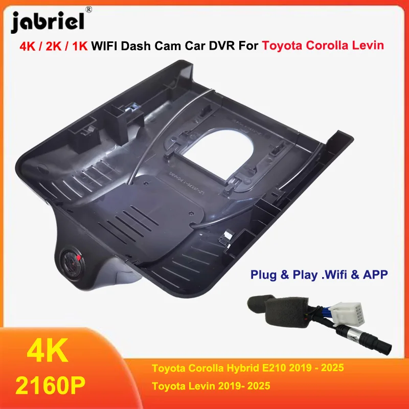 التوصيل والتشغيل 4K 2160P داش كام سيارة DVR كاميرا خلفية واي فاي مسجل فيديو لتويوتا كورولا E210 ليفين 2019 2020 2021 2022 -2025