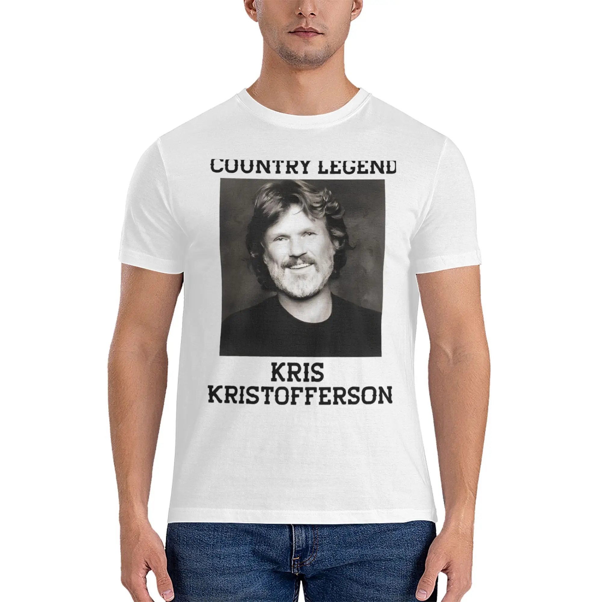 Country Legend Kris Kristofferson T-Shirt Men Women  Casual 100% Cotton Tees Crewneck Short Sleeve T Shirts 4XL 5XL Clothes