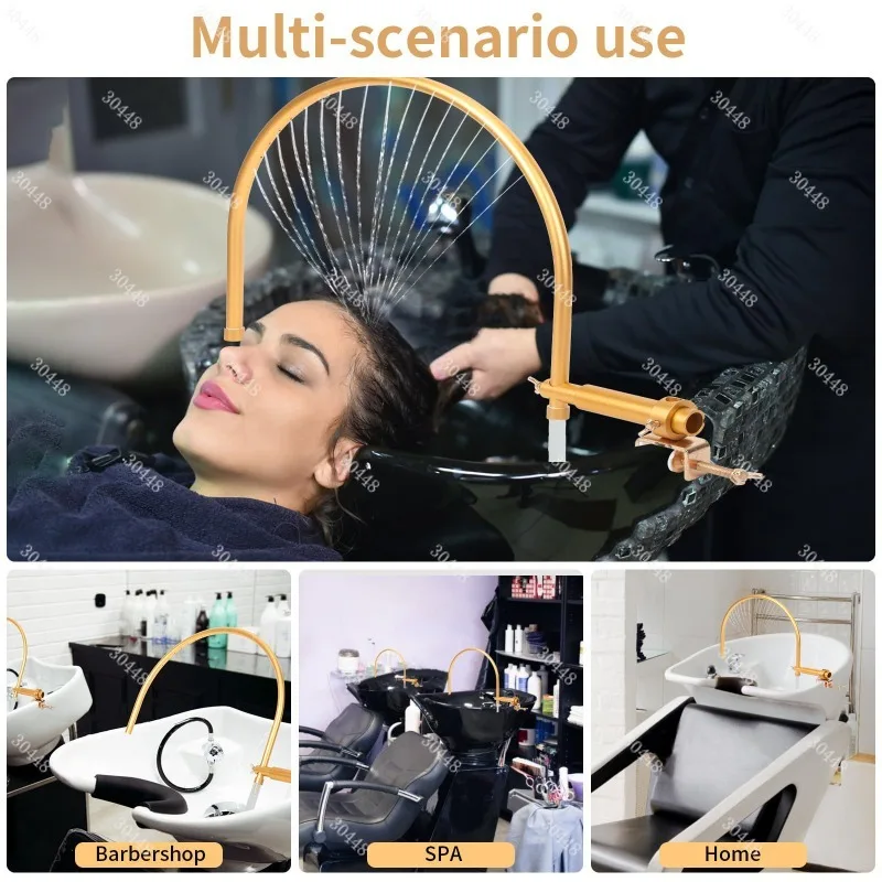 Salon ceramic basin dedicated water circulation kit with accessories: elbow connector, head therapy device, adjustable, upgraded