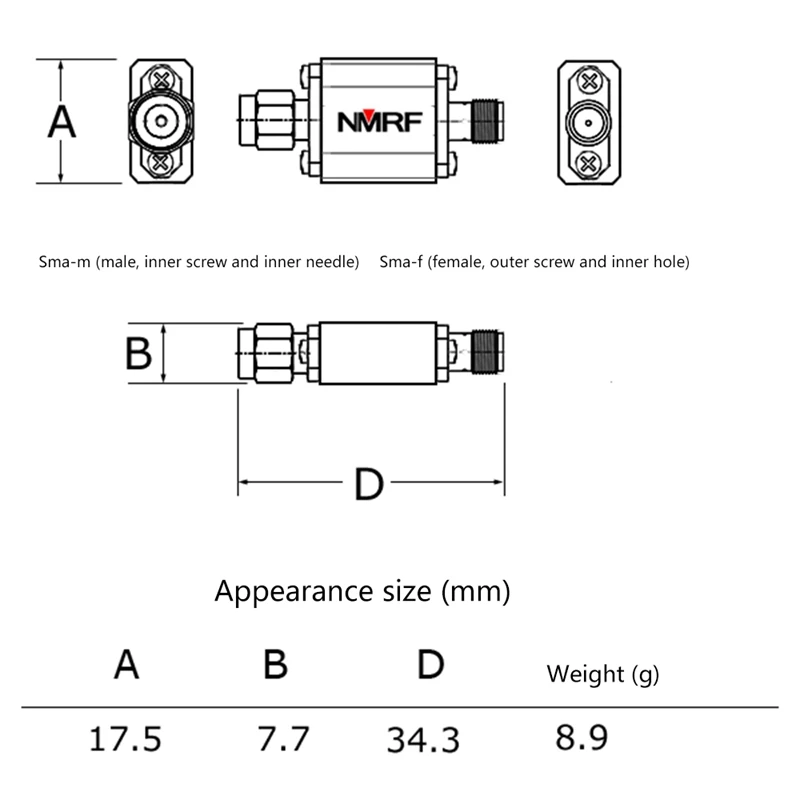 FBP-403S HF-Koaxial-Bandpassfilter 403 MHz SAW-Bandpassfilter 1 dB Bandbreite 4 MHz