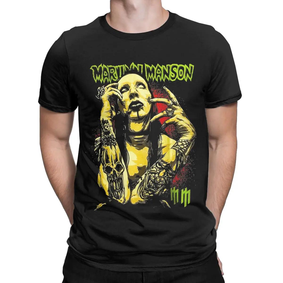 Summer Men Women\'s Marilyn Manson Gothic Fans Shirt Outfit Pure Cotton T-shirt Clothes Fun Tee Shirt