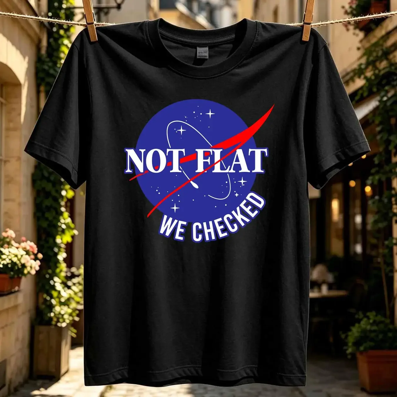 washed T Shirt NEW LIMITED Not Flat We Checked Design Great Idea Premium S 5XL vintage Washed Comfortable Breathable Unisex