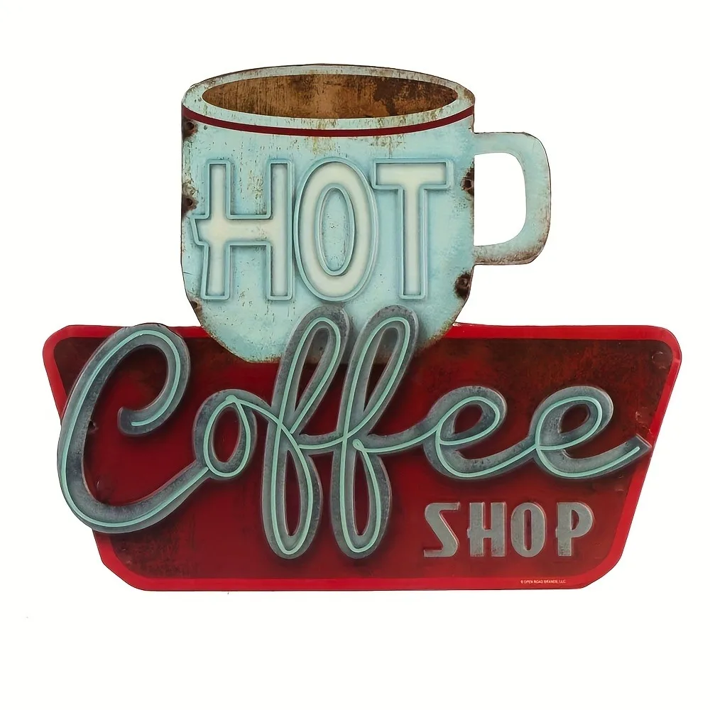 Vintage Coffee Cup Wood Sign - Well Designed, High Quality Wood Decor for Your Home Kitchen, Office, Restaurant or Coffee Shop