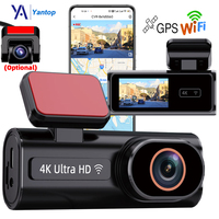 E-ACE Car DVR WIFI GPS  Support Front 4K Optional Rear 1080P Dual Lens Black Box RearView Camera  WDR Night Vision G-Sensor