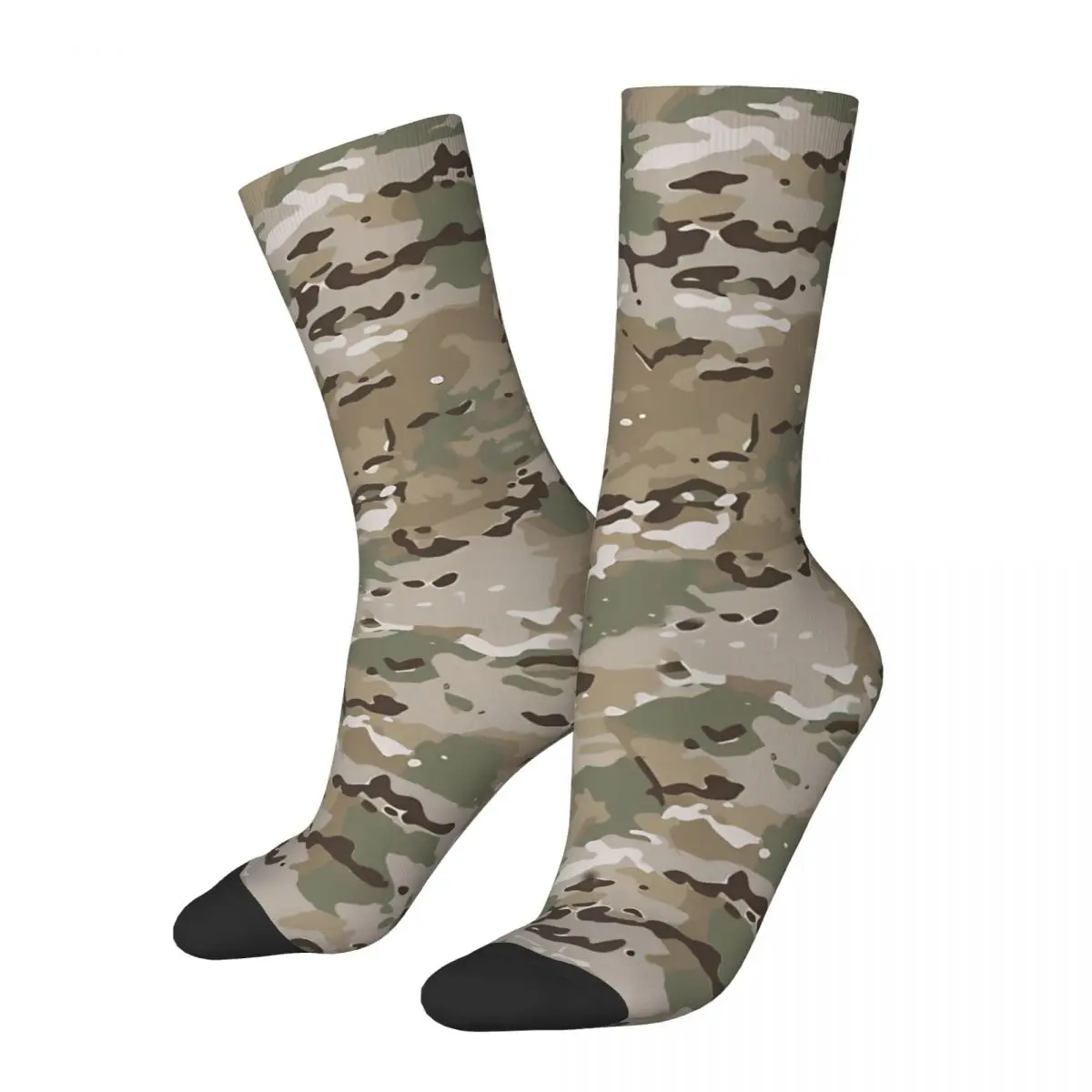 Vintage Multicam All Over Men's Socks Camouflage Unisex Street Style Seamless Printed Happy Crew Sock Gift