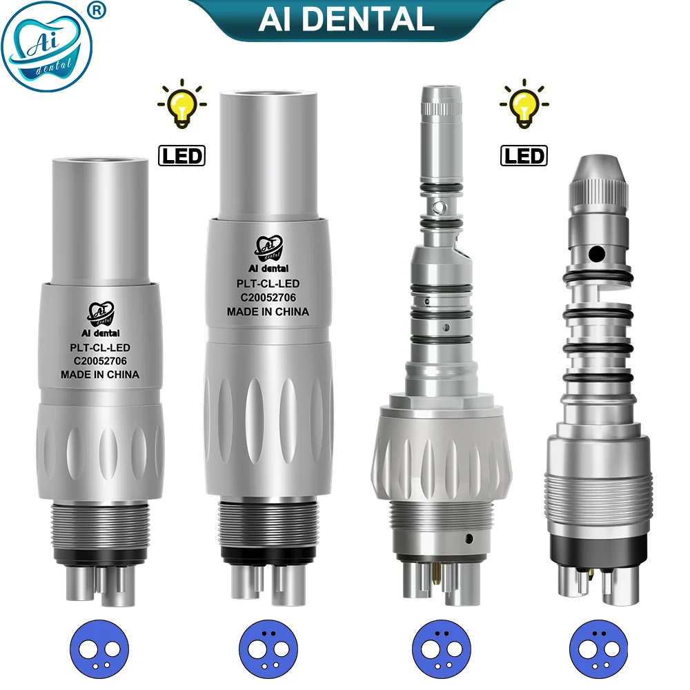 AI-KCL/NCL LED Coupler For Air Turbine Handpiece Dental Accessories Connect with Dentist Units Air Compressor 2/4/6 holes