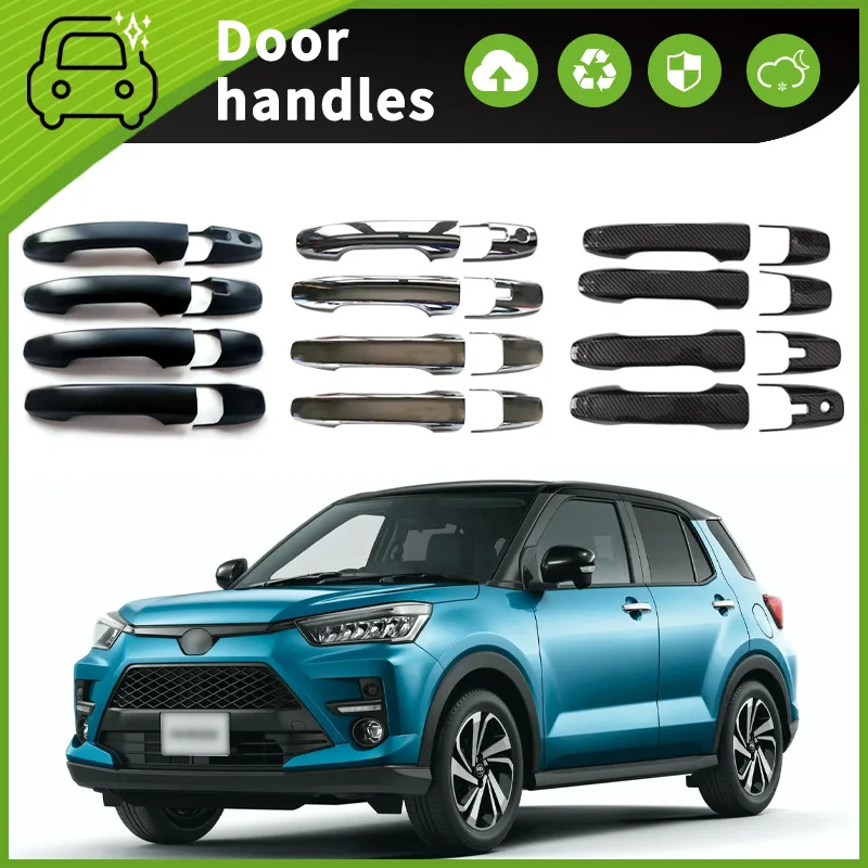 For 20 Toyota RAIZE door handle decorations, bright strips, door bowl handles, anti scratch modification special accessories