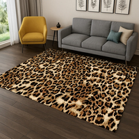 Colorful Zebra Stripes Leopard Print Carpet Rug for Home Bedroom Living Room Sofa Doormat Decor,Area Rug Play Game Non-slip Mat