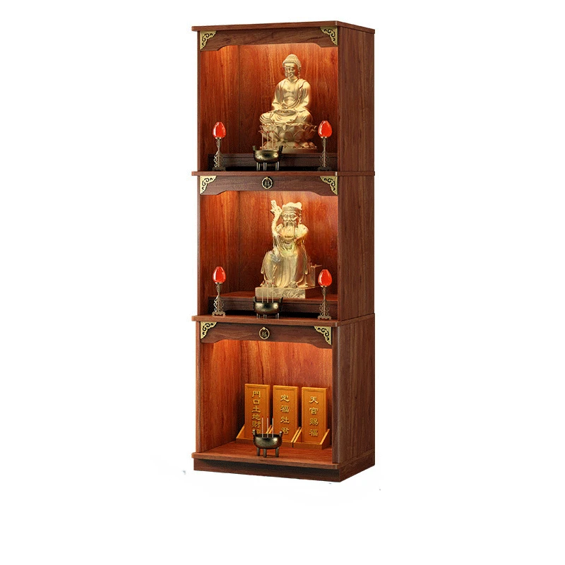 New Chinese Style Clothes Closet Three-Layer Modern Small Altar Cabinet Worship God Shed God of Wealth Cabinet Fokan Cabinet