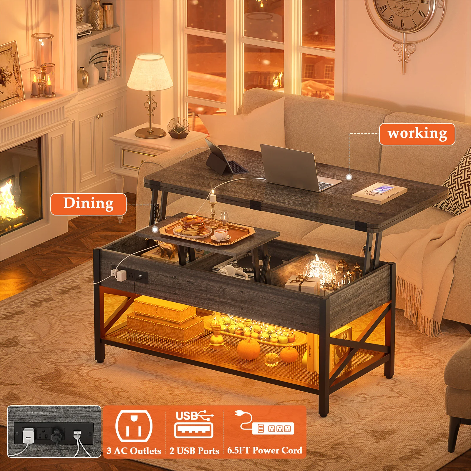 Aheaplus LED Işıklı ve Elektri - Desk Setup Oak incelemesi ve fiyatı