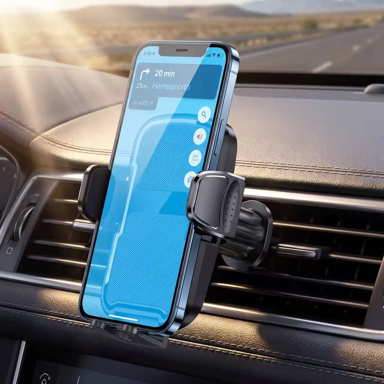 Car Phone Holder | Dedicated Car Navigation Mobile Stand, 360° Rotatable Multi-angle Adjustable Anti-shake And Anti-slip, Three-in-one For Dashboard Vent, Universal For All Car Models, Compatible With Apple, Huawei, Xiaomi, Samsung Phones