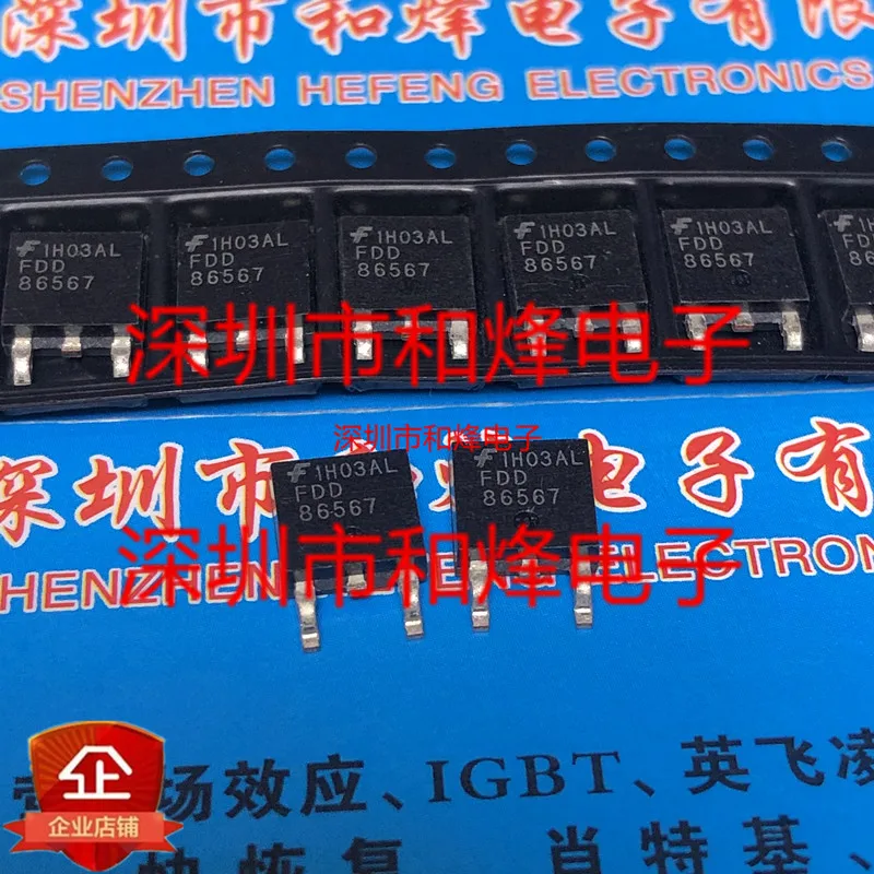 10PCS FDD86567  TO-252 60V 100A    in stock 100% new and original