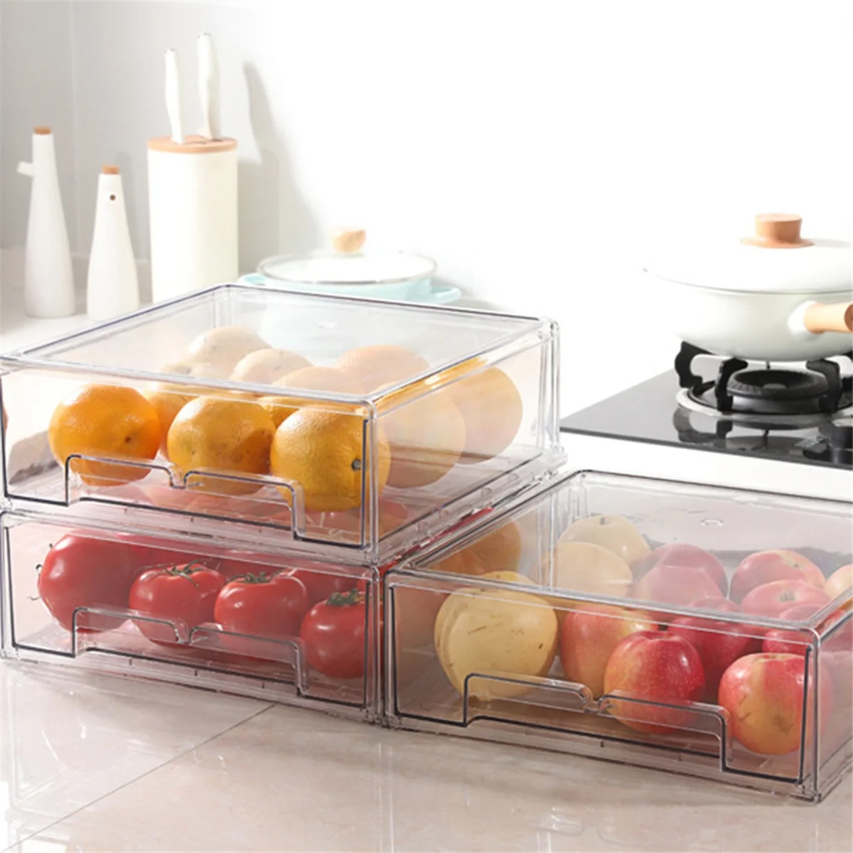 

Ящики для холодильника, штабелируемые контейнеры-органайзеры для холодильников и большие размеры для хранения